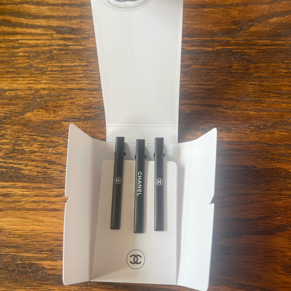 Chanel Hair Clips in White Packaging with Iconic Logo